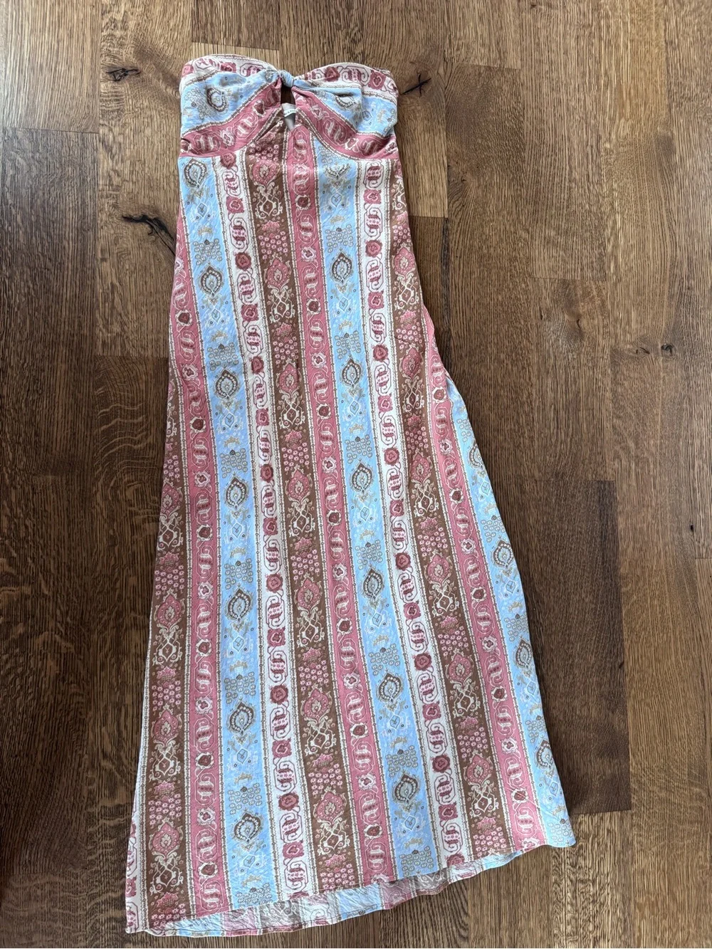 Abercrombie & Fitch Striped Paisley Maxi Dress in Blue & Brown
